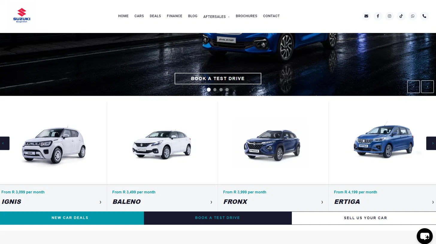 MHT Suzuki Burgersfort website homepage
